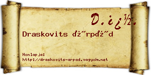 Draskovits Árpád névjegykártya