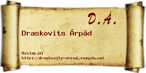 Draskovits Árpád névjegykártya