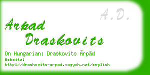 arpad draskovits business card
