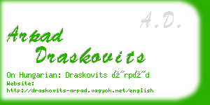 arpad draskovits business card
